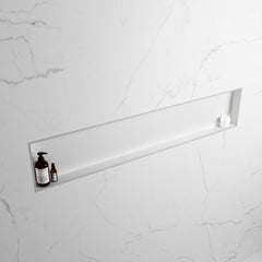 MONDIAZ EASY Nis 149,5x29,5cm in solid surface kleur Greey | Talc. 1 vak  geschikt voor in- of opbouw