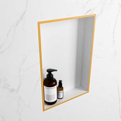 MONDIAZ EASY Nis 44,5x29,5cm in solid surface kleur Ocher | Talc. 1 vak  geschikt voor in- of opbouw