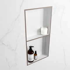 MONDIAZ EASY Nis 59,5x29,5cm in solid surface kleur Smoke | Talc. 2 vakken geschikt voor in- of opbouw