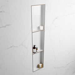 MONDIAZ EASY Nis 149,5x29,5cm in solid surface kleur Smoke | Talc. 3 vakken  geschikt voor in- of opbouw