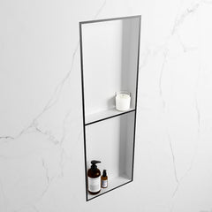 MONDIAZ EASY Nis 149,5x29,5cm in solid surface kleur Urban | Talc. 2 vakken geschikt voor in- of opbouw