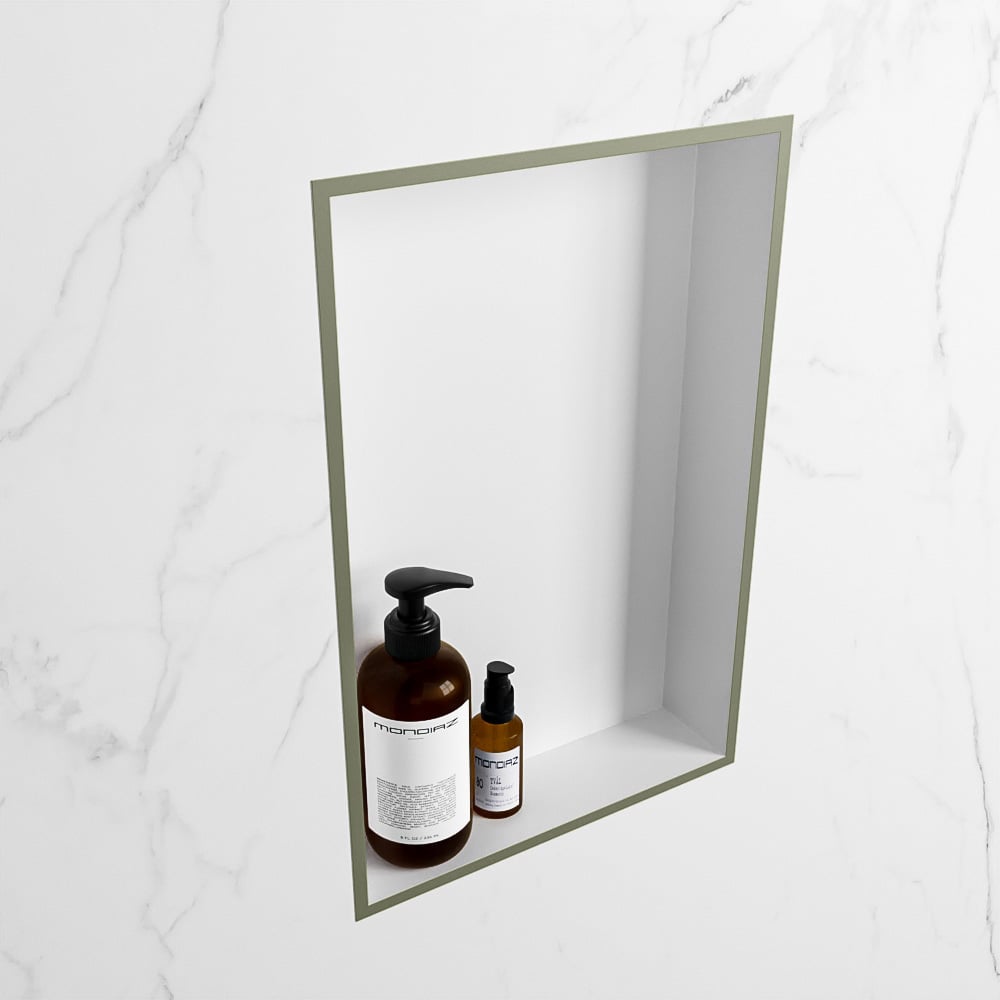 MONDIAZ EASY Nis 44,5x29,5cm in solid surface kleur Army | Talc. 1 vak  geschikt voor in- of opbouw