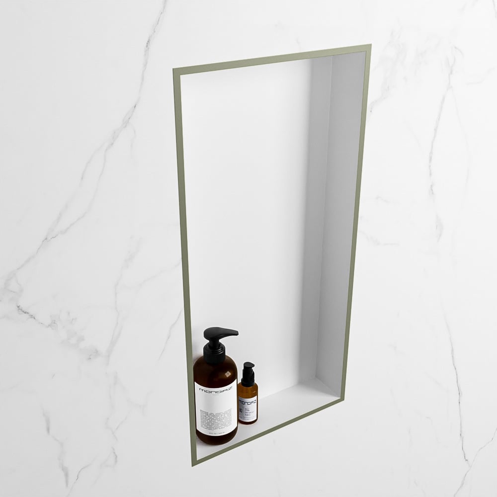MONDIAZ EASY Nis 59,5x29,5cm in solid surface kleur Army | Talc. 1 vak  geschikt voor in- of opbouw