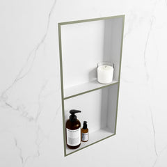 MONDIAZ EASY Nis 59,5x29,5cm in solid surface kleur Army | Talc. 2 vakken geschikt voor in- of opbouw