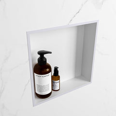 MONDIAZ EASY Nis 29,5x29,5cm in solid surface kleur Cale | Talc. 1 vak  geschikt voor in- of opbouw