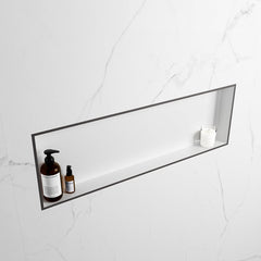 MONDIAZ EASY Nis 89,5x29,5cm in solid surface kleur DarkGrey | Talc. 1 vak  geschikt voor in- of opbouw