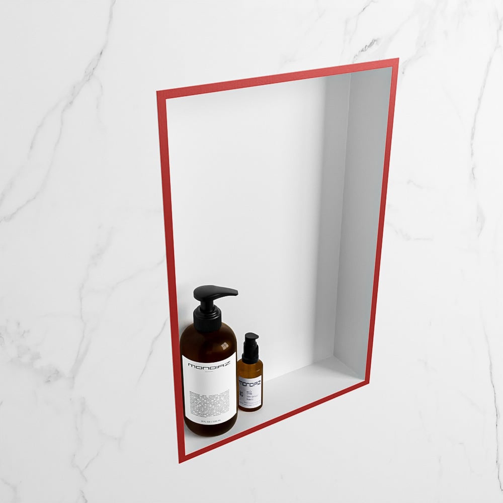 MONDIAZ EASY Nis 44,5x29,5cm in solid surface kleur Fire | Talc. 1 vak  geschikt voor in- of opbouw