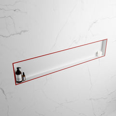 MONDIAZ EASY Nis 149,5x29,5cm in solid surface kleur Fire | Talc. 1 vak  geschikt voor in- of opbouw