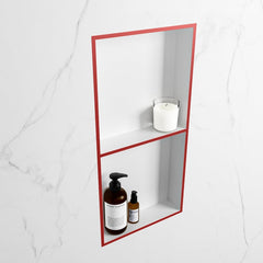 MONDIAZ EASY Nis 59,5x29,5cm in solid surface kleur Fire | Talc. 2 vakken geschikt voor in- of opbouw