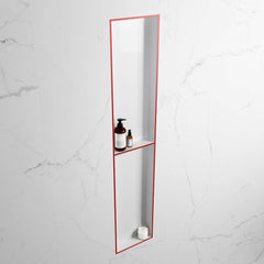 MONDIAZ EASY Nis 89,5x29,5cm in solid surface kleur Fire | Talc. 2 vakken geschikt voor in- of opbouw