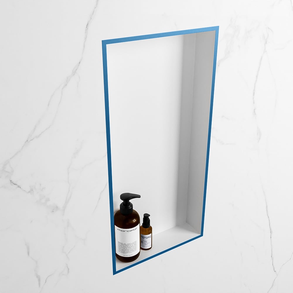 MONDIAZ EASY Nis 59,5x29,5cm in solid surface kleur Jeans | Talc. 1 vak  geschikt voor in- of opbouw
