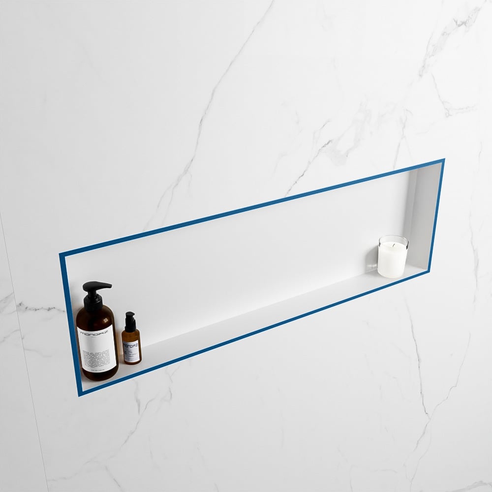 MONDIAZ EASY Nis 89,5x29,5cm in solid surface kleur Jeans | Talc. 1 vak  geschikt voor in- of opbouw