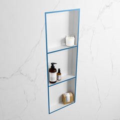 MONDIAZ EASY Nis 89,5x29,5cm in solid surface kleur Jeans | Talc. 3 vakken  geschikt voor in- of opbouw