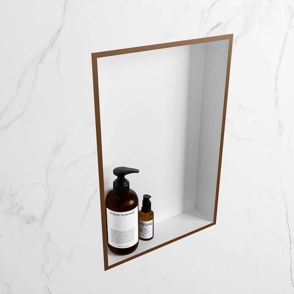 MONDIAZ EASY Nis 44,5x29,5cm in solid surface kleur Rust | Talc. 1 vak  geschikt voor in- of opbouw
