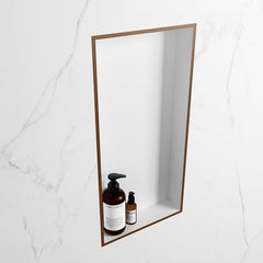 MONDIAZ EASY Nis 59,5x29,5cm in solid surface kleur Rust | Talc. 1 vak  geschikt voor in- of opbouw
