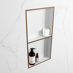 MONDIAZ EASY Nis 59,5x29,5cm in solid surface kleur Rust | Talc. 2 vakken geschikt voor in- of opbouw