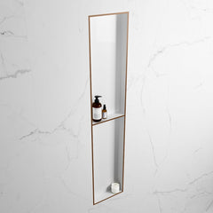 MONDIAZ EASY Nis 89,5x29,5cm in solid surface kleur Rust | Talc. 2 vakken geschikt voor in- of opbouw