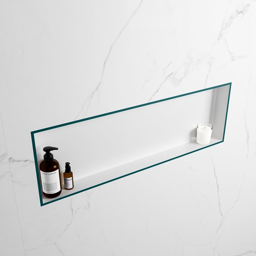 MONDIAZ EASY Nis 89,5x29,5cm in solid surface kleur Smag | Talc. 1 vak  geschikt voor in- of opbouw
