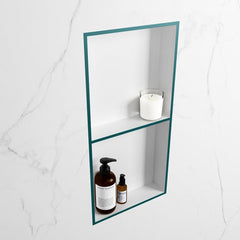 MONDIAZ EASY Nis 59,5x29,5cm in solid surface kleur Smag | Talc. 2 vakken geschikt voor in- of opbouw