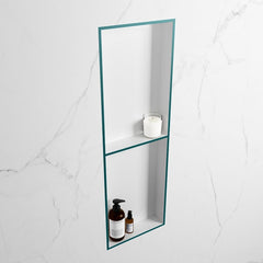 MONDIAZ EASY Nis 149,5x29,5cm in solid surface kleur Smag | Talc. 2 vakken geschikt voor in- of opbouw