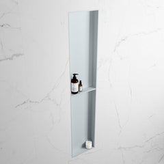 MONDIAZ EASY Nis 89,5x29,5cm in solid surface kleur Clay | Clay. 2 vakken geschikt voor in- of opbouw