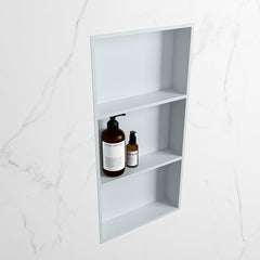 MONDIAZ EASY Nis 59,5x29,5cm in solid surface kleur Clay | Clay. 3 vakken  geschikt voor in- of opbouw
