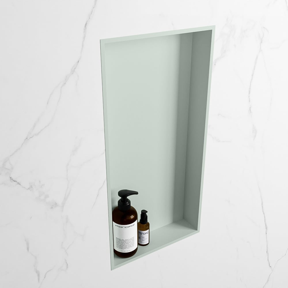 MONDIAZ EASY Nis 59,5x29,5cm in solid surface kleur Greey | Greey. 1 vak  geschikt voor in- of opbouw