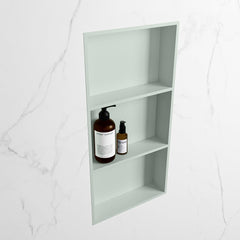 MONDIAZ EASY Nis 59,5x29,5cm in solid surface kleur Greey | Greey. 3 vakken  geschikt voor in- of opbouw
