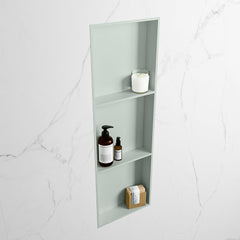 MONDIAZ EASY Nis 89,5x29,5cm in solid surface kleur Greey | Greey. 3 vakken  geschikt voor in- of opbouw