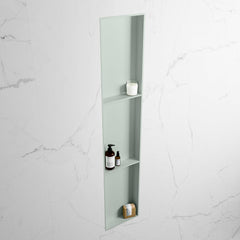 MONDIAZ EASY Nis 149,5x29,5cm in solid surface kleur Greey | Greey. 3 vakken  geschikt voor in- of opbouw