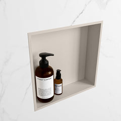 MONDIAZ EASY Nis 29,5x29,5cm in solid surface kleur Linen | Linen. 1 vak  geschikt voor in- of opbouw