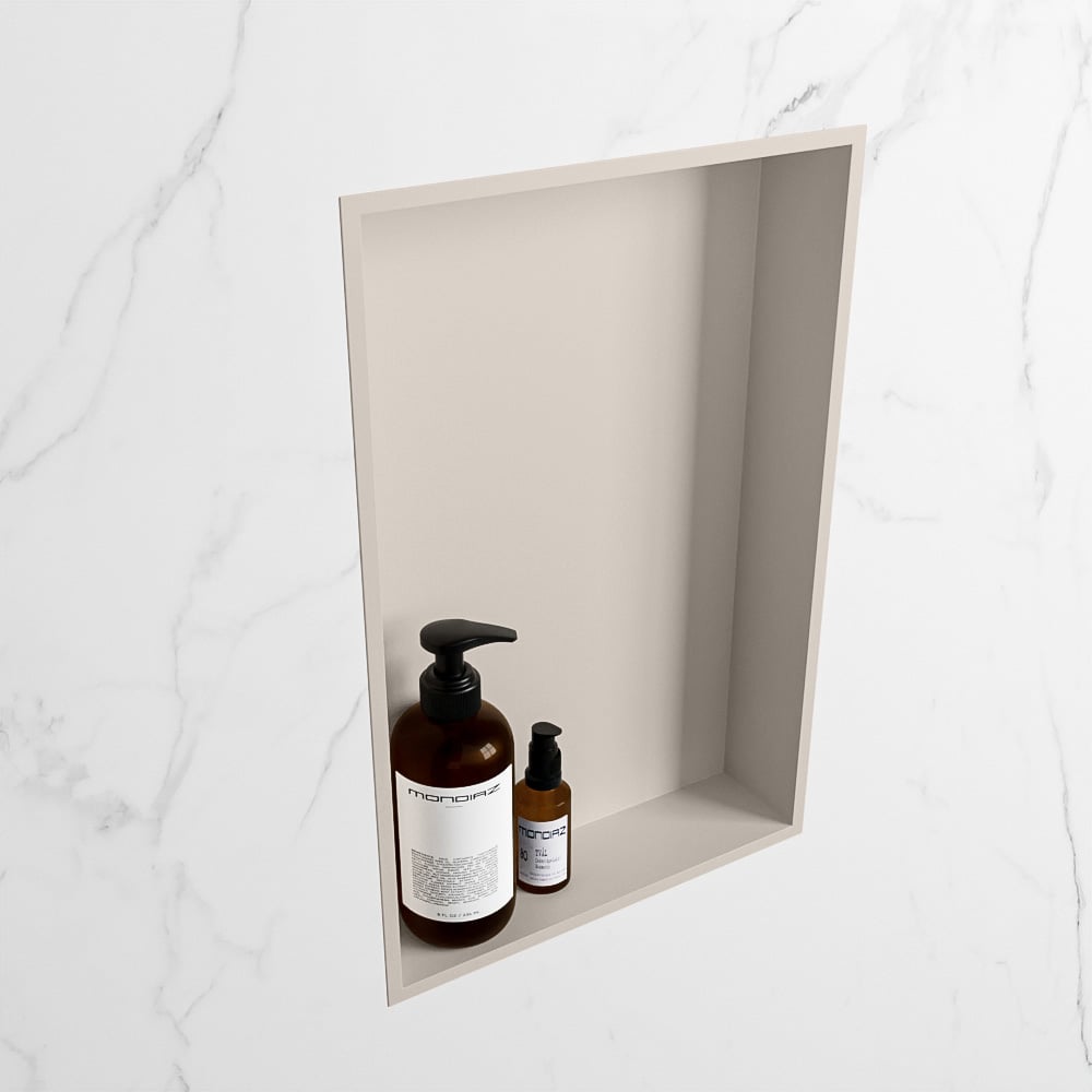 MONDIAZ EASY Nis 44,5x29,5cm in solid surface kleur Linen | Linen. 1 vak  geschikt voor in- of opbouw