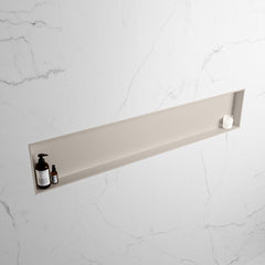 MONDIAZ EASY Nis 149,5x29,5cm in solid surface kleur Linen | Linen. 1 vak  geschikt voor in- of opbouw