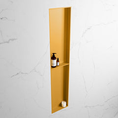 MONDIAZ EASY Nis 89,5x29,5cm in solid surface kleur Ocher | Ocher. 2 vakken geschikt voor in- of opbouw