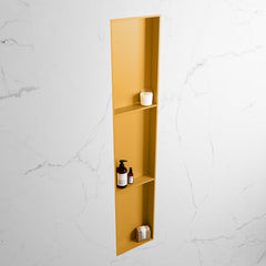 MONDIAZ EASY Nis 149,5x29,5cm in solid surface kleur Ocher | Ocher. 3 vakken  geschikt voor in- of opbouw