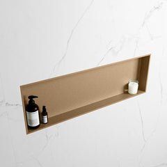 MONDIAZ EASY Nis 89,5x29,5cm in solid surface kleur Oro | Oro. 1 vak  geschikt voor in- of opbouw