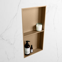 MONDIAZ EASY Nis 59,5x29,5cm in solid surface kleur Oro | Oro. 2 vakken geschikt voor in- of opbouw