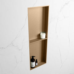 MONDIAZ EASY Nis 149,5x29,5cm in solid surface kleur Oro | Oro. 2 vakken geschikt voor in- of opbouw