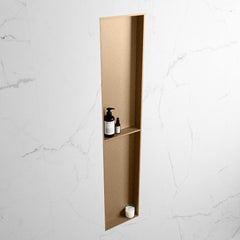 MONDIAZ EASY Nis 89,5x29,5cm in solid surface kleur Oro | Oro. 2 vakken geschikt voor in- of opbouw