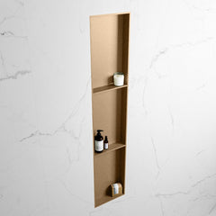 MONDIAZ EASY Nis 149,5x29,5cm in solid surface kleur Oro | Oro. 3 vakken  geschikt voor in- of opbouw
