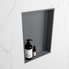 MONDIAZ EASY Nis 44,5x29,5cm in solid surface kleur Plata | Plata. 1 vak  geschikt voor in- of opbouw