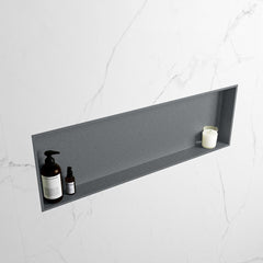 MONDIAZ EASY Nis 89,5x29,5cm in solid surface kleur Plata | Plata. 1 vak  geschikt voor in- of opbouw