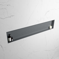 MONDIAZ EASY Nis 149,5x29,5cm in solid surface kleur Plata | Plata. 1 vak  geschikt voor in- of opbouw