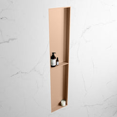 MONDIAZ EASY Nis 89,5x29,5cm in solid surface kleur Rosee | Rosee. 2 vakken geschikt voor in- of opbouw