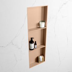 MONDIAZ EASY Nis 89,5x29,5cm in solid surface kleur Rosee | Rosee. 3 vakken  geschikt voor in- of opbouw