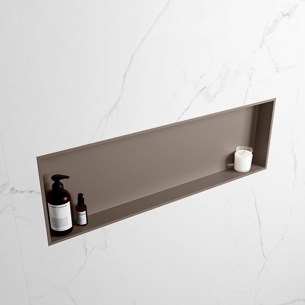 MONDIAZ EASY Nis 89,5x29,5cm in solid surface kleur Smoke | Smoke. 1 vak  geschikt voor in- of opbouw