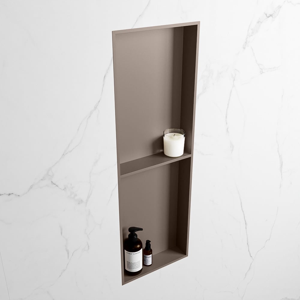 MONDIAZ EASY Nis 149,5x29,5cm in solid surface kleur Smoke | Smoke. 2 vakken geschikt voor in- of opbouw