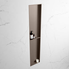 MONDIAZ EASY Nis 89,5x29,5cm in solid surface kleur Smoke | Smoke. 2 vakken geschikt voor in- of opbouw