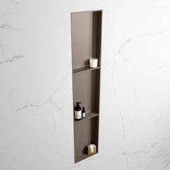 MONDIAZ EASY Nis 149,5x29,5cm in solid surface kleur Smoke | Smoke. 3 vakken  geschikt voor in- of opbouw