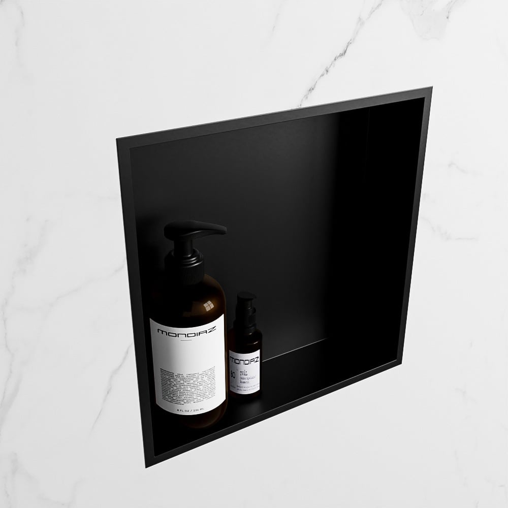 MONDIAZ EASY Nis 29,5x29,5cm in solid surface kleur Urban | Urban. 1 vak  geschikt voor in- of opbouw